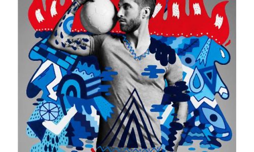 Gwiazdy futbolu w funkcjach oczami wykonujący artystów