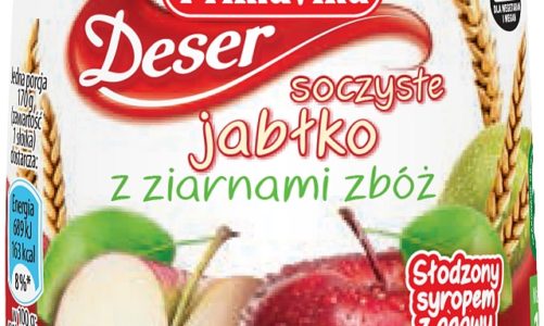 Lekki, odżywczy owocowy Deser Soczyste Jabłko z ziarnami zbóż