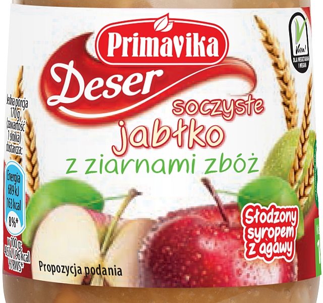 Lekki, odżywczy owocowy Deser Soczyste Jabłko z ziarnami zbóż