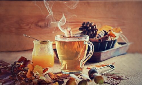 Rozgrzewająca herbata z cynamonem, goĹşdzikami i pomarańczą